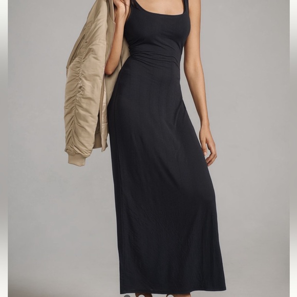 Anthropologie Dresses & Skirts - Anthropologie Knit Slip Dress Elegant Black Maxi Dress NWT XXS